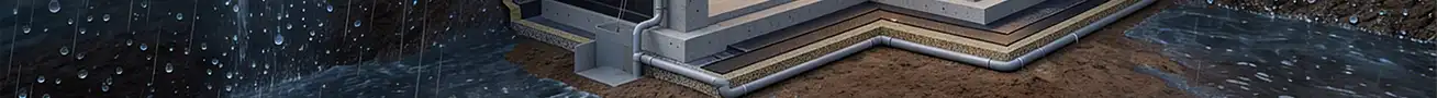 Home waterproofing system protecting foundations, walls, and building materials from moisture damage