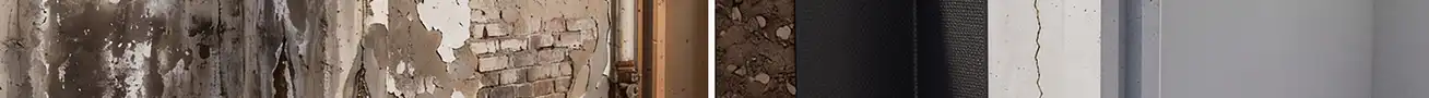 Different waterproofing methods protecting a residential building from moisture, water ingress, and long-term structural damage.