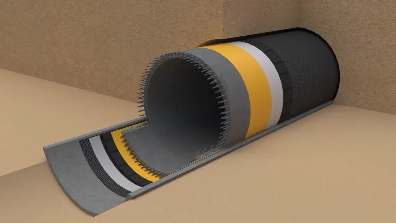 Foundation insulation of structure for prefab parts of Tunnel