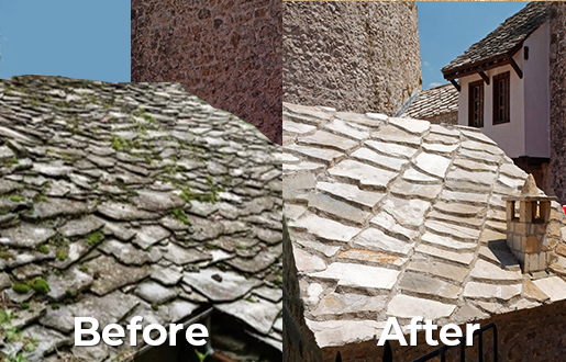 How do you waterproof  roof of the historical buildings?