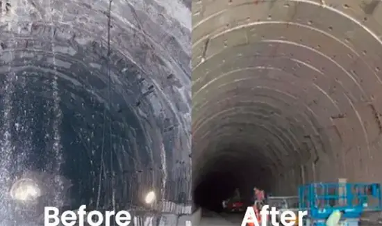 How do you waterproof Roof of the Tunnel?