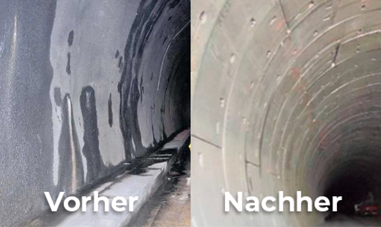 Wie macht man die Wand des Tunnels wasserdicht?