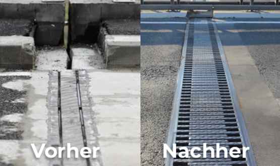 Wie wird die Entwässerung der Brücke wasserdicht gemacht?