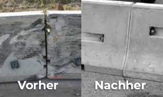 Wie wird die Wasserdichtigkeit der Betondehnfugen der Barriere hergestellt?