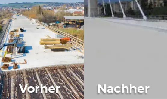 Wie führt man das Fundament der Struktur für das Oberdeck der Brücke aus?