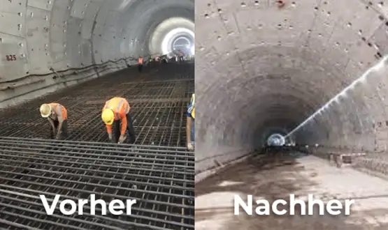 Wie macht man das Fundament der Struktur für den Boden des Tunnels?