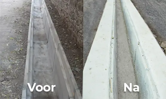 Hoe moet de fundering van de structuur voor de afwatering van het plein worden gedaan?