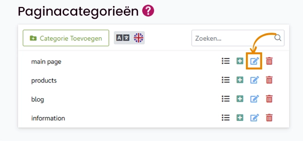 Hoe een categorie te bewerken in Ciriks Website Builder