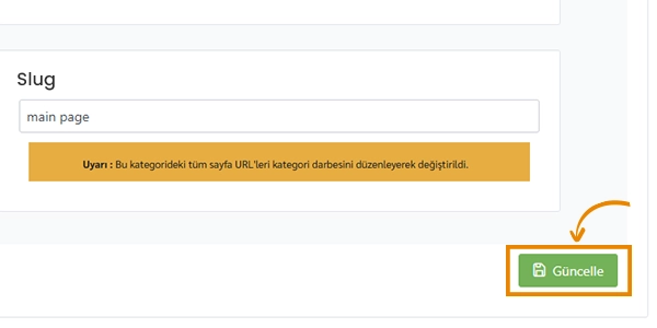 Kategori slug yönetimi