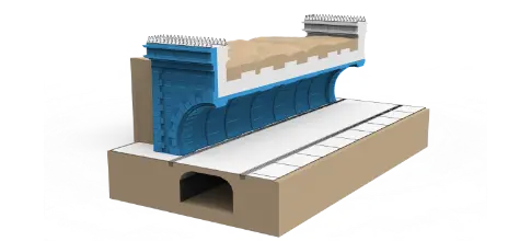 Was ist die Methode zur Wasserdichtung der Lücken im historischen Tunnel?