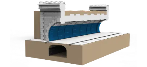 Wat is de methode voor het waterdicht maken van de muur van de historische tunnel?