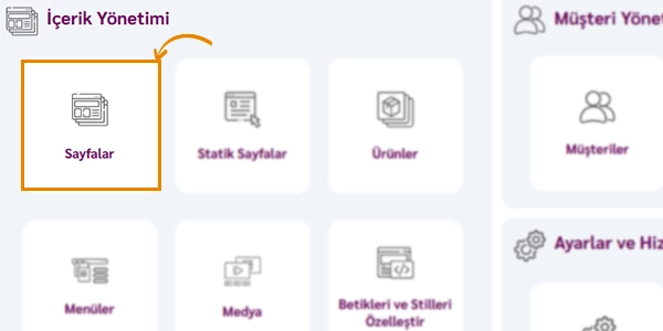 Ciriks Site Builder'da Sayfalar bölümüne erişin
