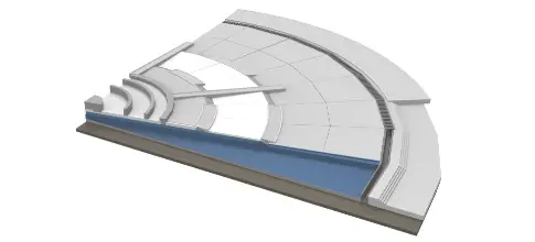 Wat is de methode voor funderingsisolatie van de structuur voor de fundering van het plein?