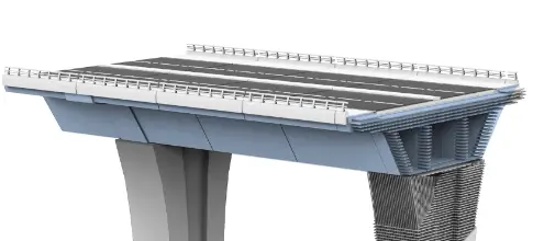 Wat is de methode voor funderingsisolatie van de structuur voor het onderdek van de brug?