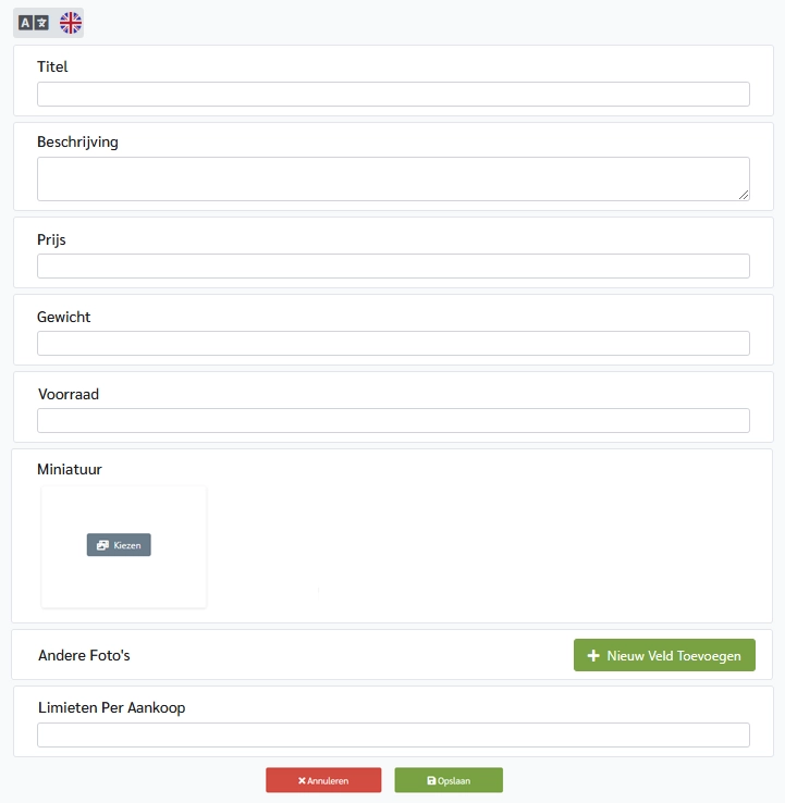 hoe gedetailleerde productinformatie te configureren op het Ciriks dashboard