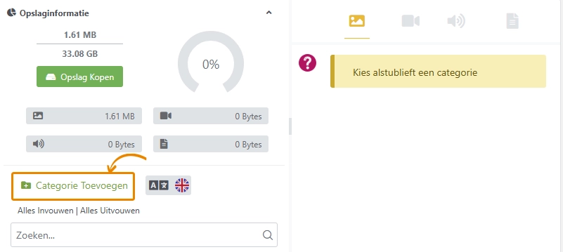 Stapsgewijze handleiding voor het maken van mediacategorieën in Ciriks Site Builder