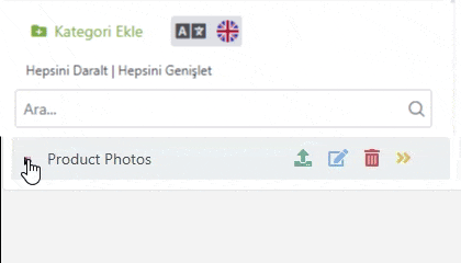 Medya kategorilerini sürükleyerek düzenleme