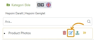 Medya kategorilerini düzenleme ve güncelleme