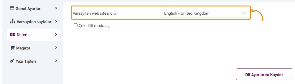 Web sitesi varsayılan dil seçme rehberi