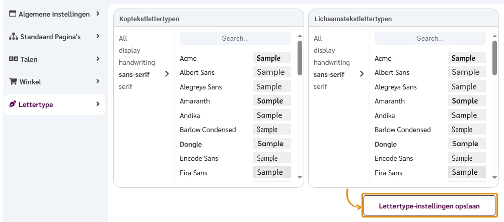 Hoe lettertypewijzigingen op een website op te slaan en toe te passen