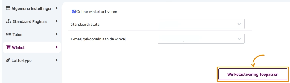Hoe pas je de winkelactivatie toe en voltooi je het proces?