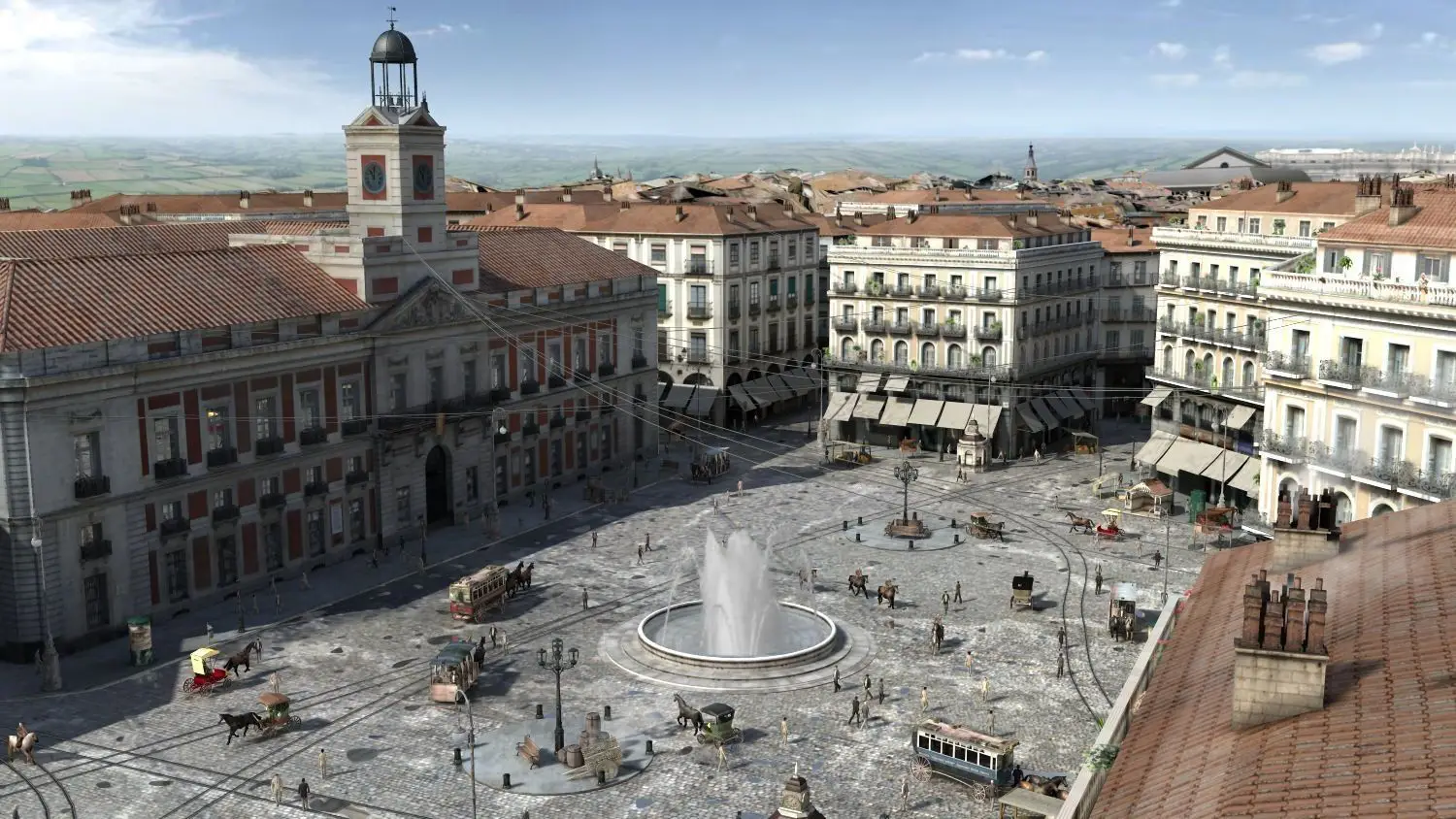 Wasserdichtung im Piazza des historischen Landes