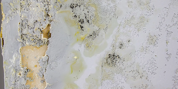 MoldEx bleach-free spray removing black mold from bathroom wall